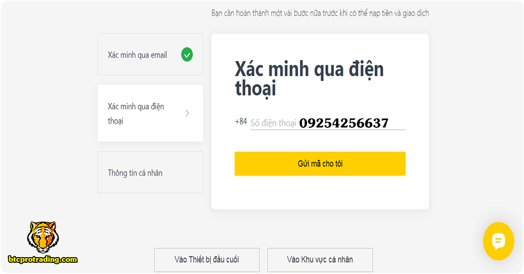 Màn hình đăng ký tài khoản Exness chú ý các trường thông tin cá nhân cần điền chính xác